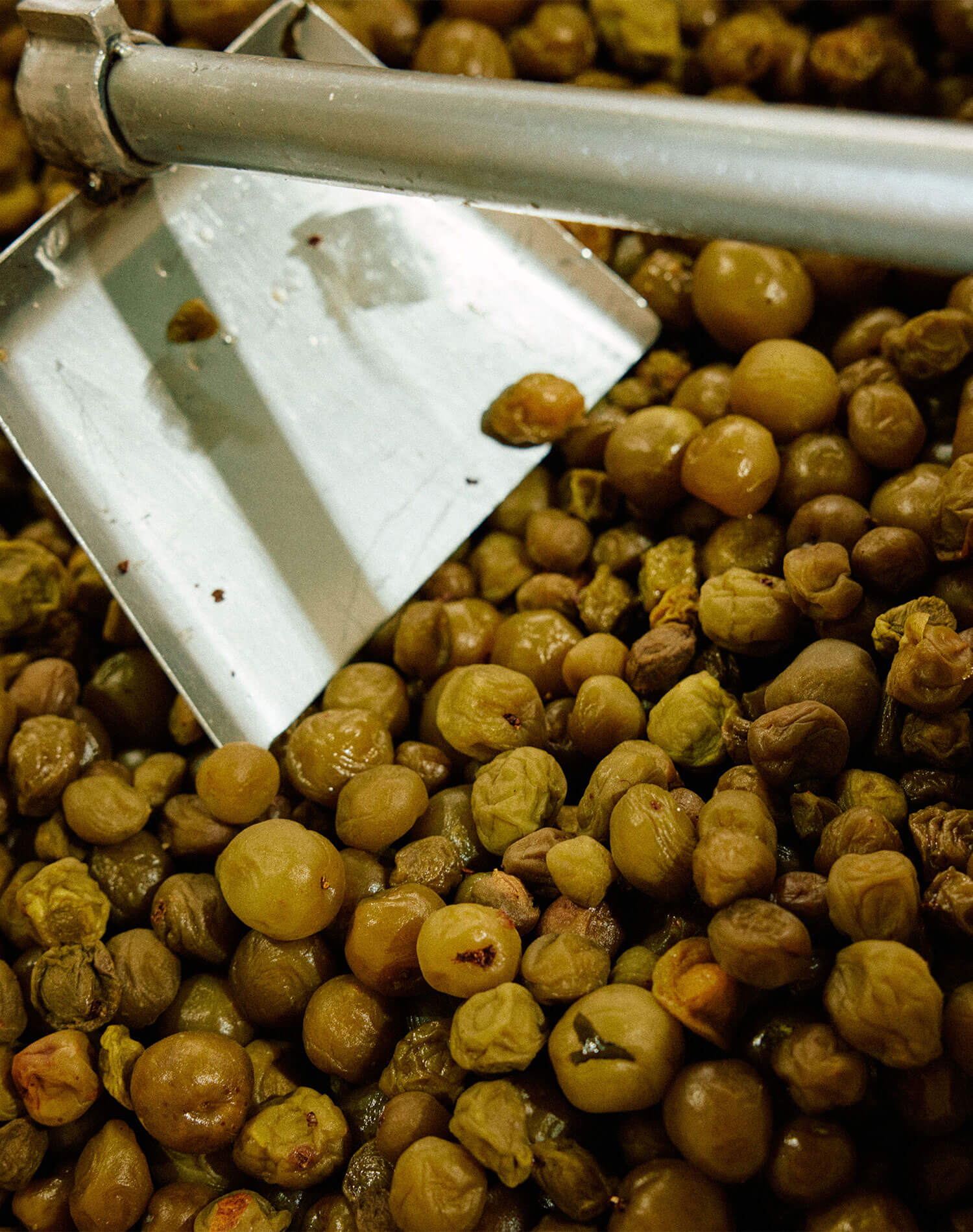 梅と砂糖を重ねて果汁を引き出す様子